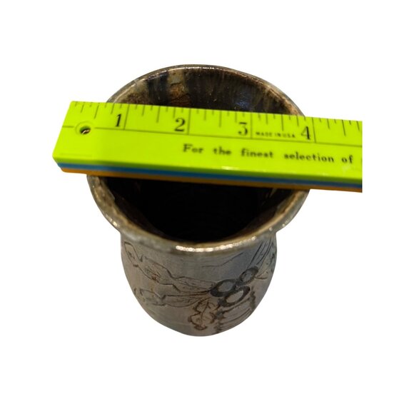 Handcrafted Ceramic Vase With Nature-Inspired Design Earthy Tones Rustic Decorat - Picture 15 of 15